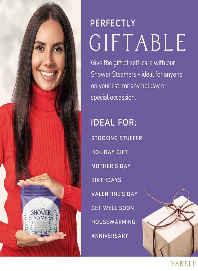 Yareli Shower Steamers Aromatherapy, 12 Pack, for Women and Men - Sinus Relief and Self Care Birthday and Relaxation Spa Gift - Lavender - Image 4